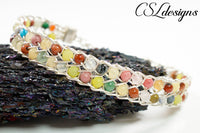 Snaky wire kumihimo bracelet ⎮ Silver and multi coloured