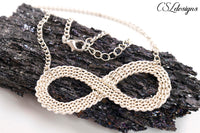 Infinity wire kumihimo necklace ⎮ Silver