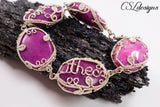 Inspire others wirework bracelet ⎮ Silver and pink