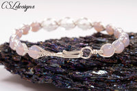 Egyptian style wirework bracelet ⎮ Silver, opal and clear