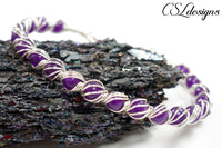 Candy spirals wirework bracelet ⎮ Silver and purple