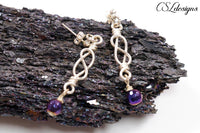 Celtic knot earrings ⎮ Silver and purple
