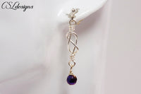 Celtic knot earrings ⎮ Silver and purple
