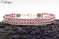 Snaky wire kumihimo bracelet ⎮ Silver and purple
