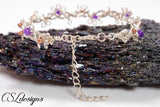 Organic braided wirework bracelet ⎮ Silver, purple and copper