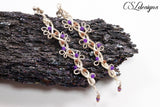Organic braid wirework earrings ⎮ Silver, purple and copper