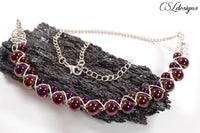 Goddess wire macrame necklace ⎮ Silver and purple
