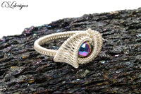 Dragons eye wirework ring ⎮ Silver and rainbow