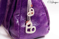 Heart wire kumihimo bag charm/key chain ⎮ Silver