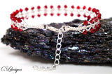 Triple twist wirework bracelet ⎮ Silver and red
