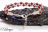 Funky wire macrame bracelet ⎮ Silver and red