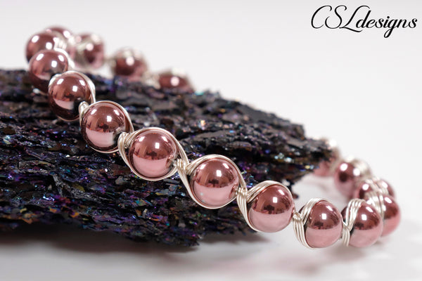 Egyptian style wirework bracelet ⎮ Silver and rose gold