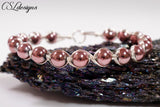 Egyptian style wirework bracelet ⎮ Silver and rose gold