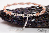 Spiral wire macrame bracelet ⎮ Silver and copper